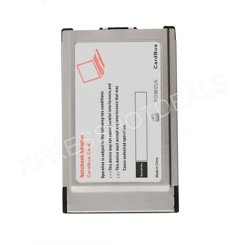 PCMCIA to USB 2.0 CardBus Dual 2 Port 480M Card Adapter for Laptop PC Computer