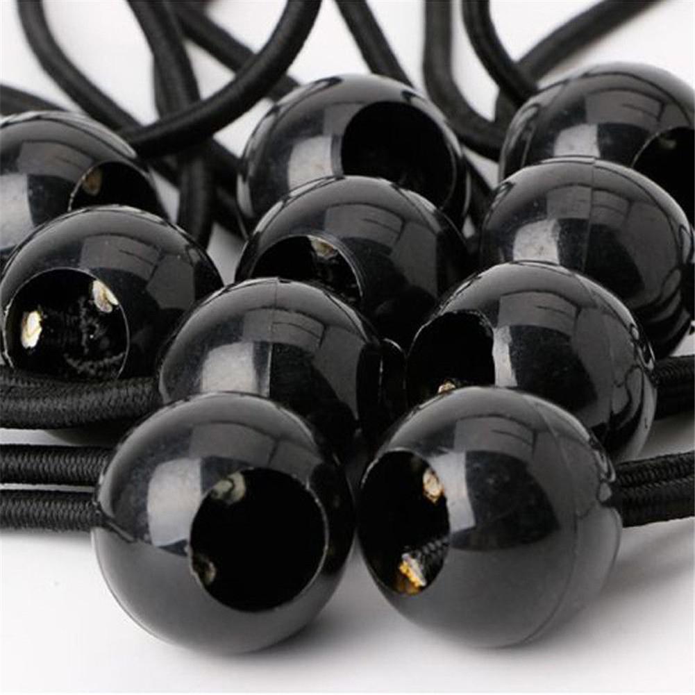 10 Stks/set Zware Bal Hoofd Bungee Cord Tarp Luifel Vastsjorpunten Strap-Zwart Camping Wandelen Tent Accessoires