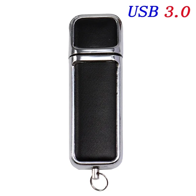 High Speed Leather USB 3.0 Flash Drive 128GB Free Custom Printed Logo Pen Drive Memory Flash Stick Birthday Box: PURPLE / 256M
