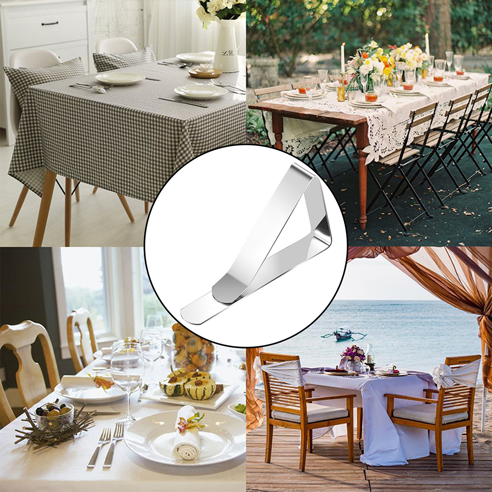 Pinces de fixation antidérapantes pour couverture de nappe, 4/6/8 pièces, adaptées aux tables de jusqu'à 1.7 pouces d'épaisseur, coupe-vent pour mariages, fête de remise de diplôme