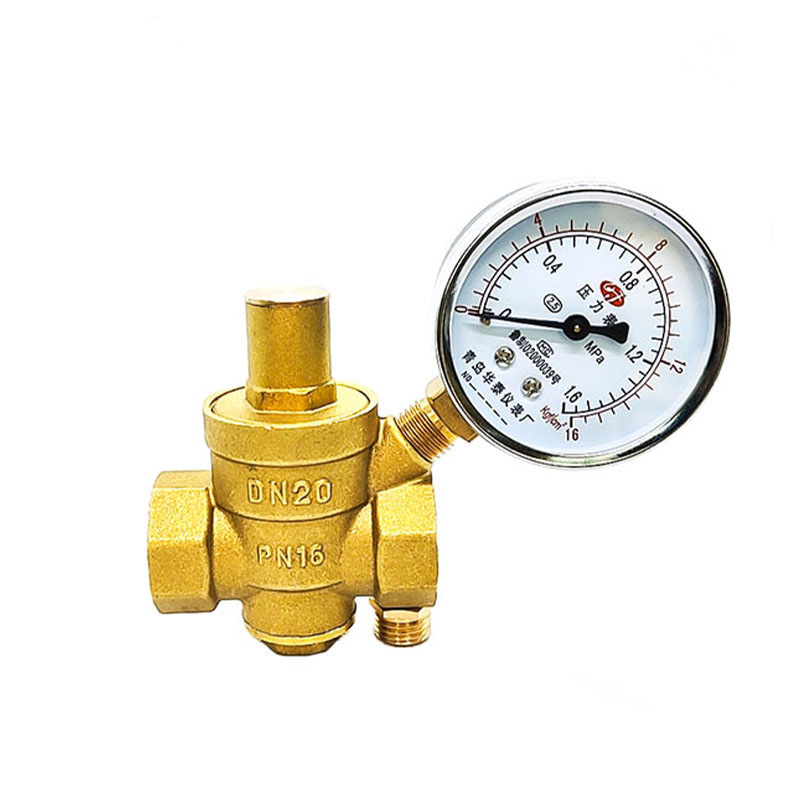 1/2" 3/4" 1" Adjustable Water Reducing Valve Female Thread Brass Pressure Gauge Regulator Valves With Gauge