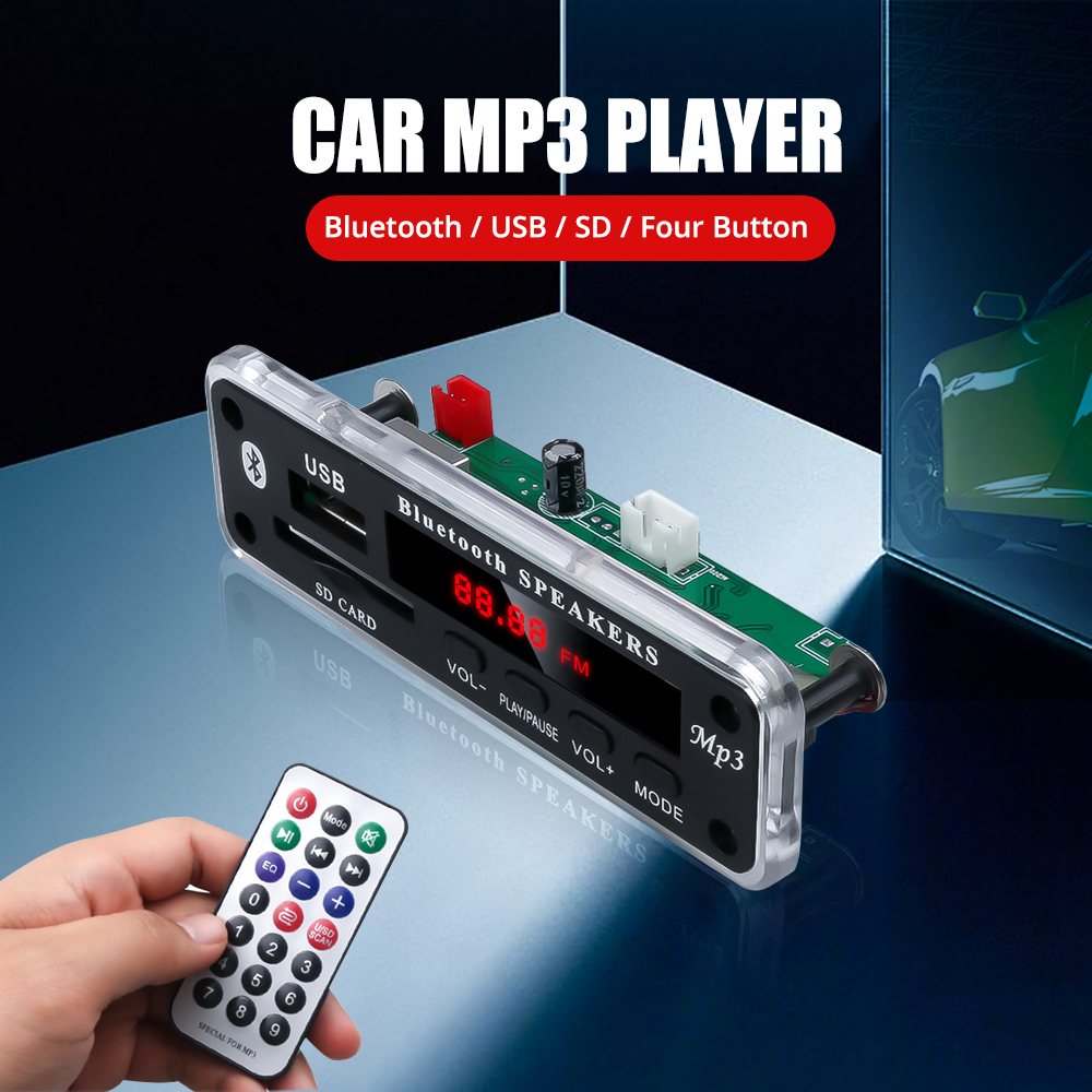 Universele Bluetooth Auto MP3 Decoder Board Ondersteuning USB SD FM Radio Functie Met Transparante Montage Frame