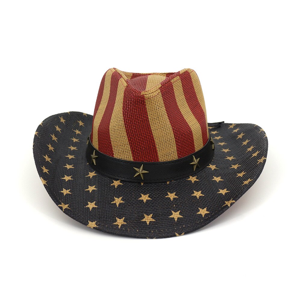 Western cowboyhatt för män kvinnor sommarhattar fiskehatt utomhus vävd hatt män hattar retro stråhatt