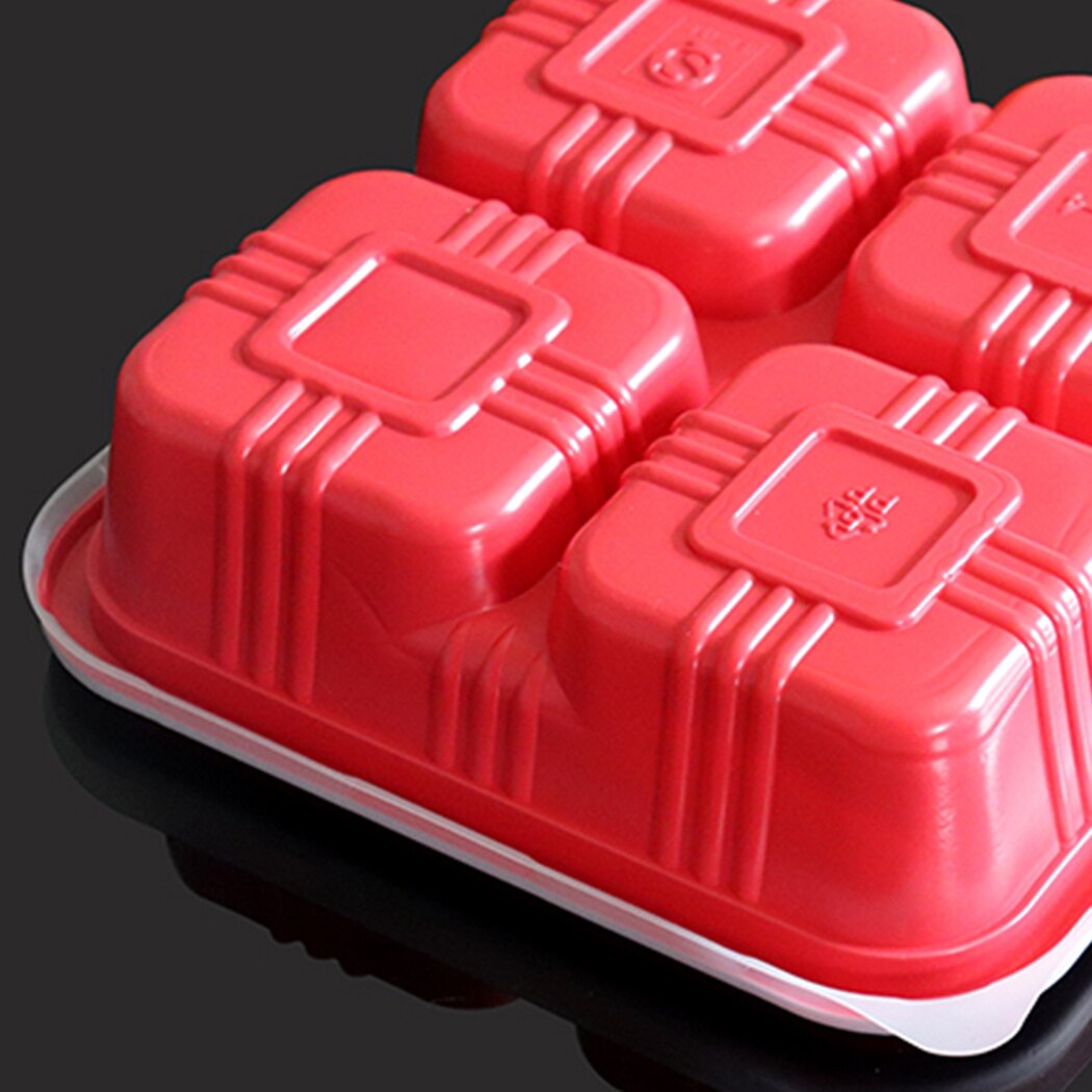 100PCS Plastic Food Container 4-Cavity Food Packing Box Bun Storage Container Birthday Christmas Favor Boxes