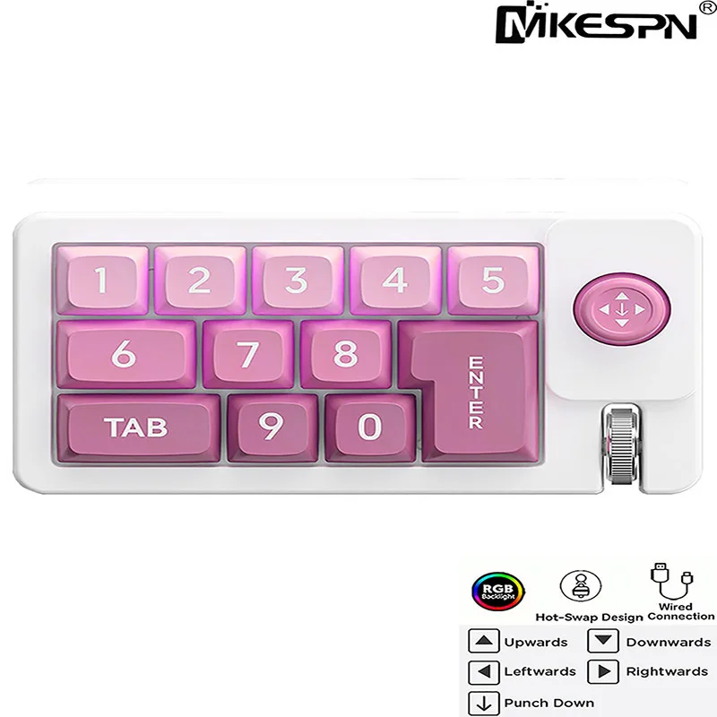 Bekabelde draagbare joystick Mechanisch numeriek toetsenbord Volledig -swappable toetsen Scrollwiel Macro-gedefinieerd programmeerbaar gametoetsenbord: Olive