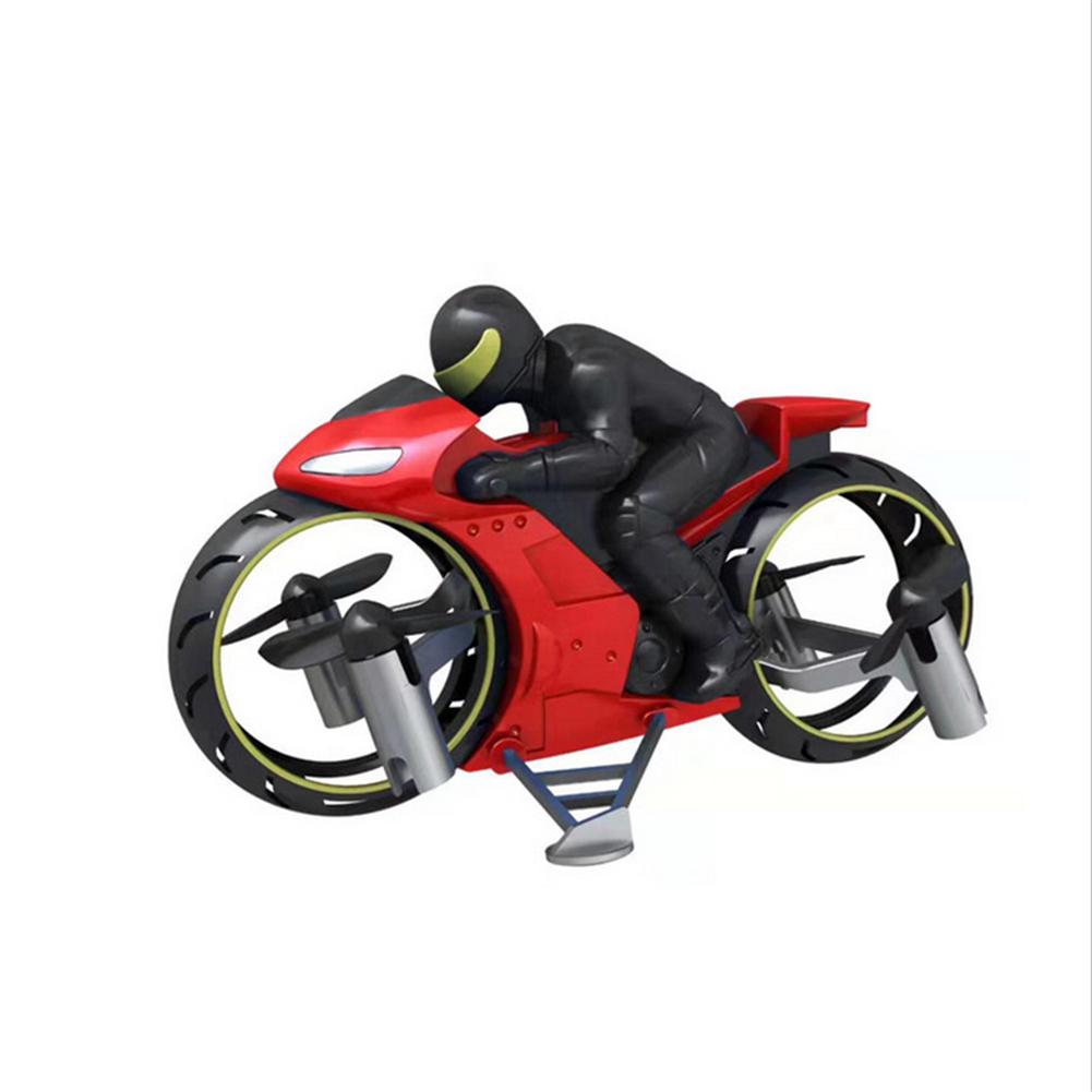 2 in 1 fjernbetjening motorcykel land og luft dual mode rc motorcykel genopladeligt stunt flip motorcykel legetøj til børn: Rød