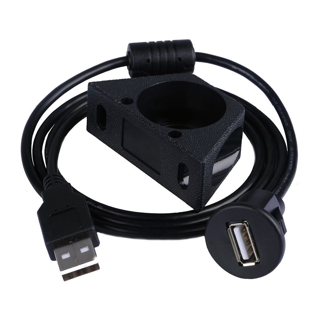 1m 3FT 2M Car Dash Board Mount Dual Port USB 2.0 A Male To A Female Socket Extension Panel Cable