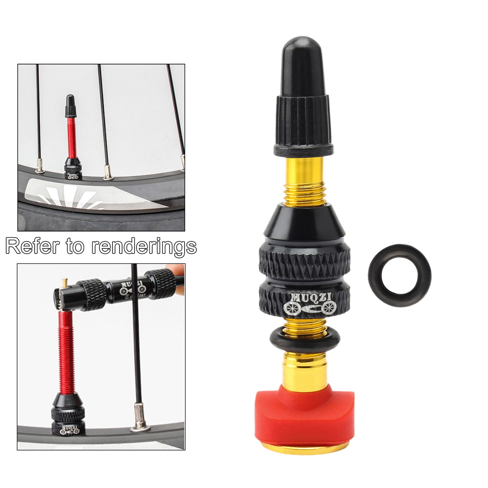 Bicycle 40/60mm Presta Valve for Road MTB Bicycle Tubeless Tires Brass Core Alloy Stem: Gold 40mm