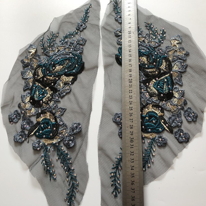 estilo de , un par de pegatinas de tela bordadas, Parche de perforación , accesorios de decoración de ropa de baile