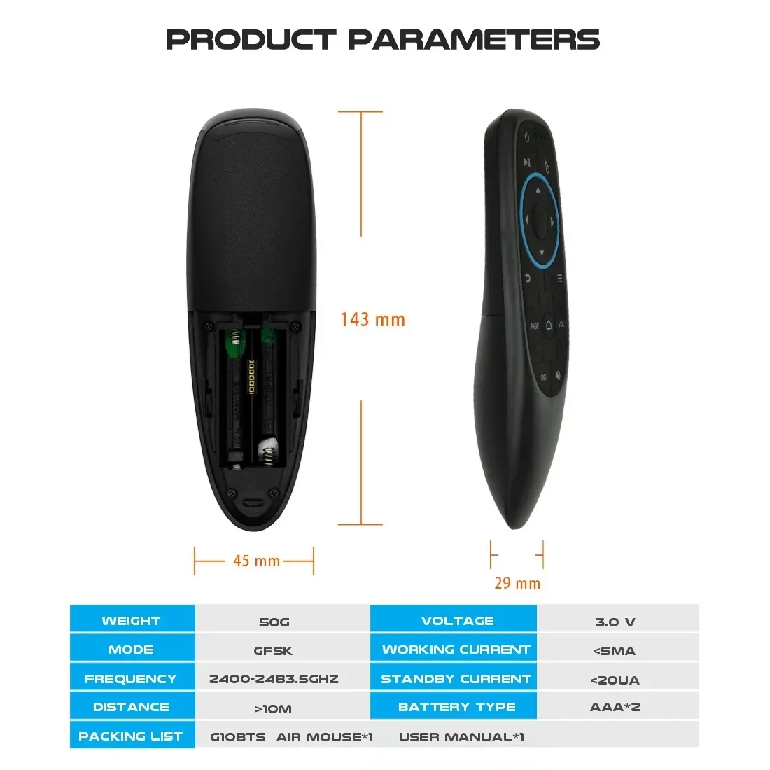 Air Remote Mouse G10BTS Bluetooth5.0 Voice Remote Control 2.4G Wireless Gyroscope for Android TV Box H96 Max No USB Receiver