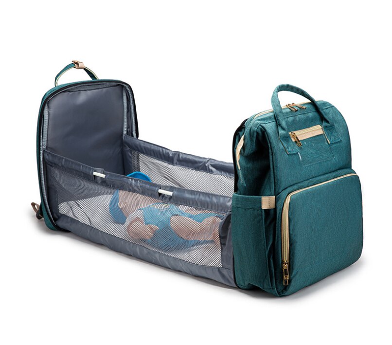 Mor bleetaske bærbar sammenklappelig babyseng multifunktionel seng midt i sengen mor og baby taske bærbar stor rygsæk med stor kapacitet