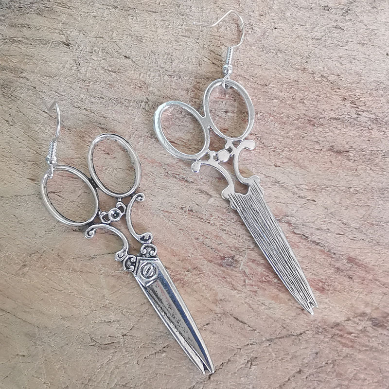 Pendientes colgantes de tijera grande para mujer, Vintage gótico Y2k, estética, accesorios de joyería largos,