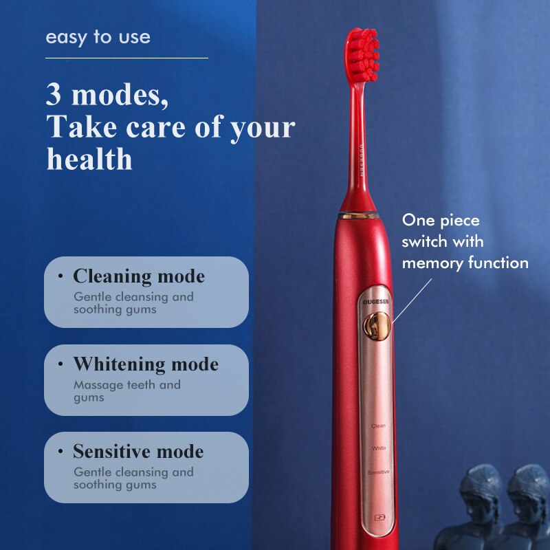 OUGESEN Electric Sonic Toothbrush OGS-9600 Wireless Induction Rechargeable Adult Waterproof Electronic Toothbrush 4 Replacement