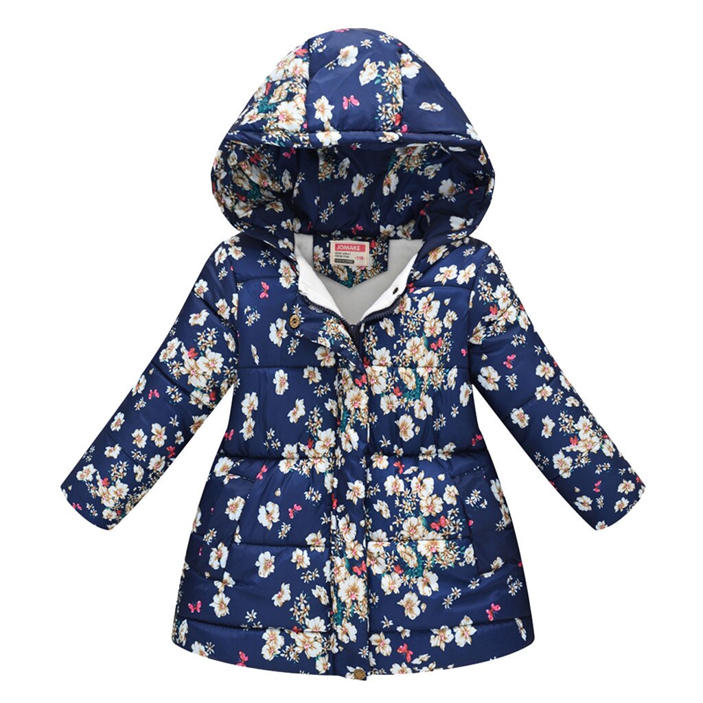 Winter Down Women Toddler Kids Baby Girls Boys Flowers Hooded Winter Warm Hooded Windproof Thick Coat Print Park For Girls: Orange / 6T