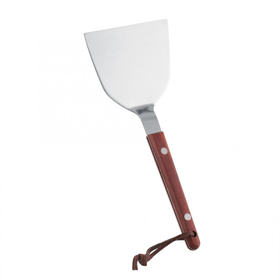 Łopatka kuchenna drewniana rączka grill tokarz stal nierdzewna metalowa skrobak robić naleśnika Teppanyaki łopata naczynie robić gotowania