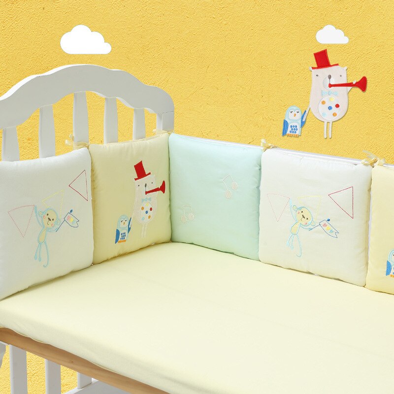 Baby Bed 6pcs/set cute Cushion Bumpers baby Newborn Cot Crib sleeping Protection pad cartoon bear Bedding YME009