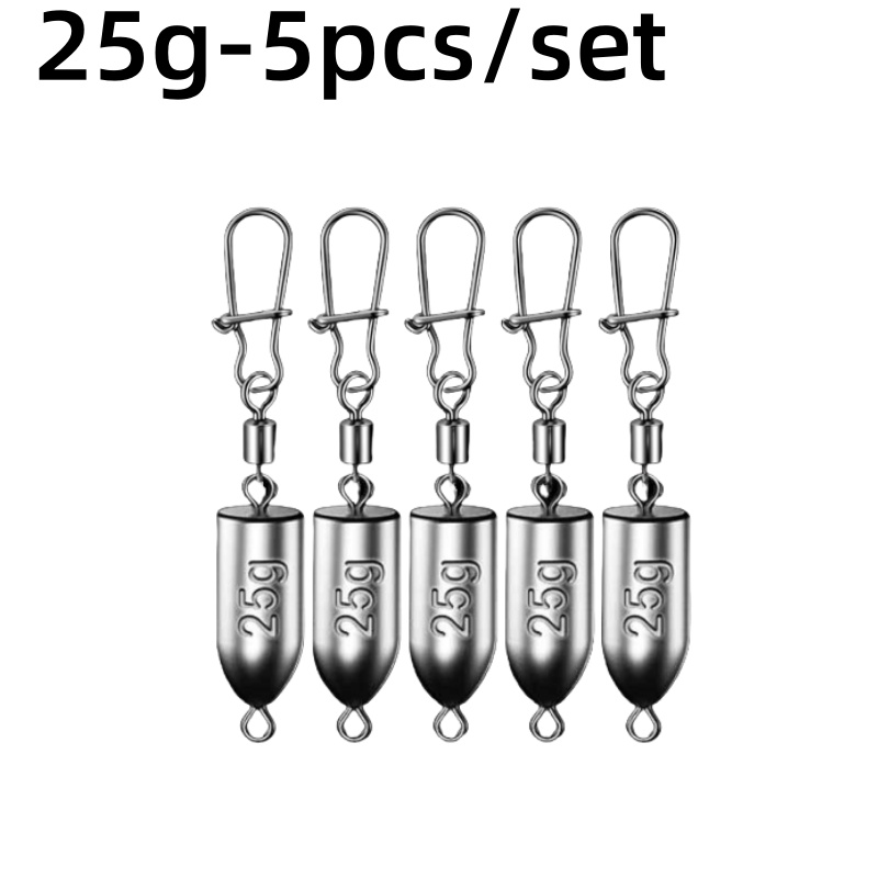 5 peças 10g/15g/20g/25g/30g/40g/50g/60g chumbada de chumbo fundo côncavo roadrunner tapering chumbadas conector de pesca equipamento: Branco