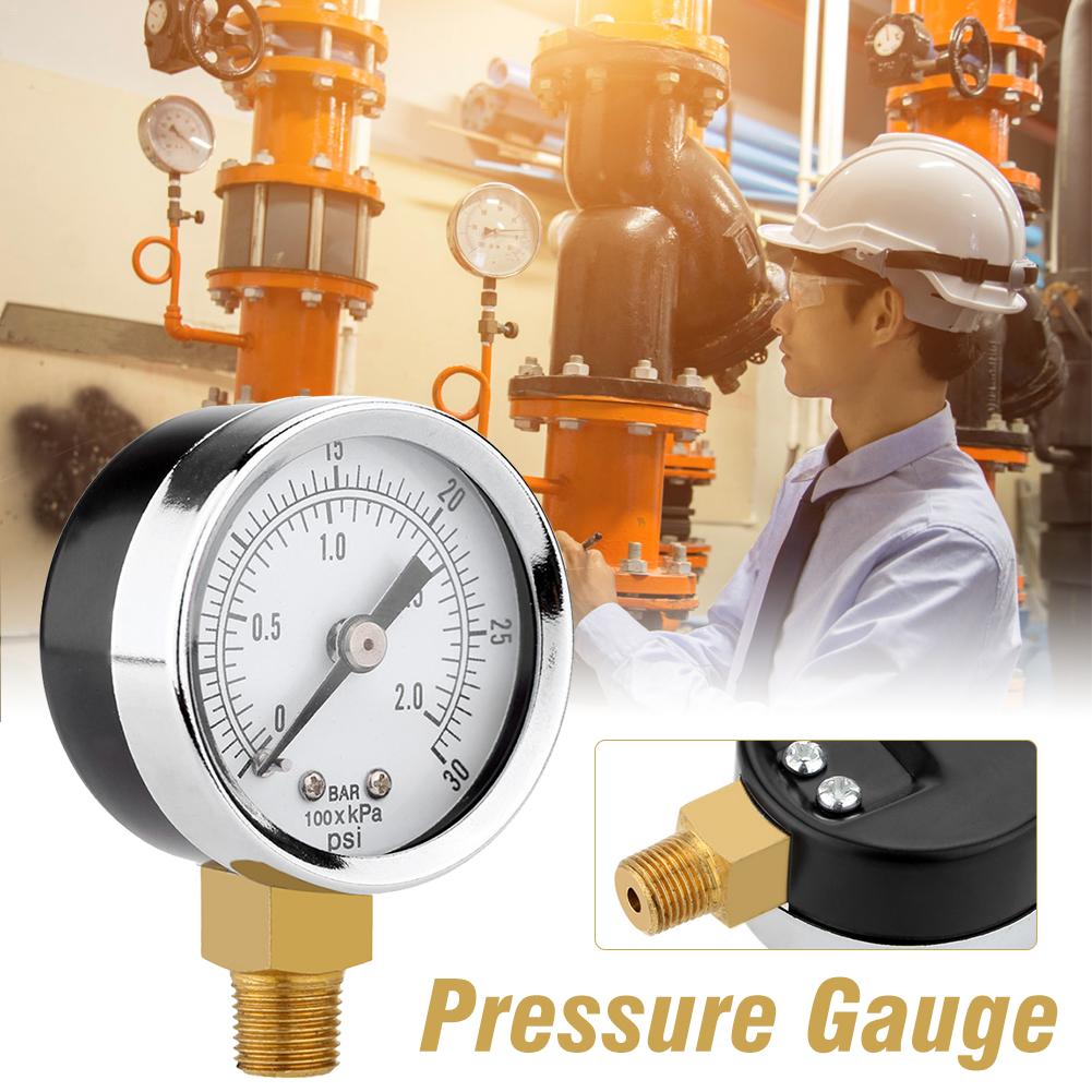 40mm Manometer Pool Filter Water Pressure Dial Hydraulic Pressure Gauge Manometre Pression 1/8 BSPT Thread 0-30psi 0-2bar