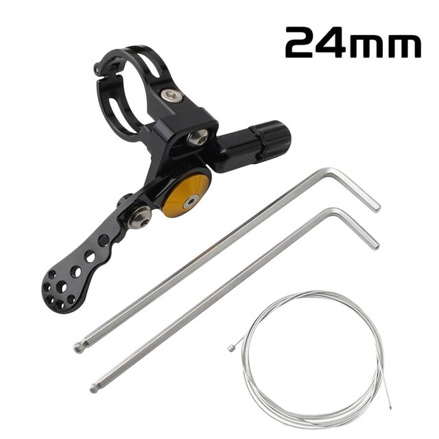 Tija de sillín ajustable para bicicleta de montaña y carretera, palanca de Control remoto mecánico Universal, 22,2/24MM: Gris oscuro