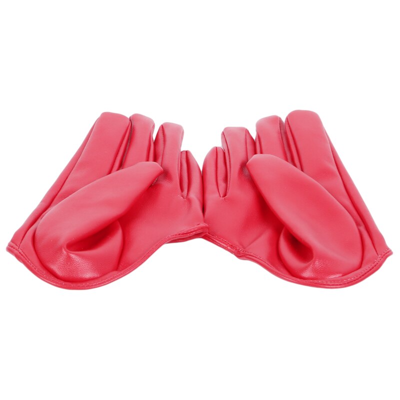 Women Gloves Casual Solid Color Glove Half Palm Faux Leather Pu Short Full Finger Gloves For Ladies