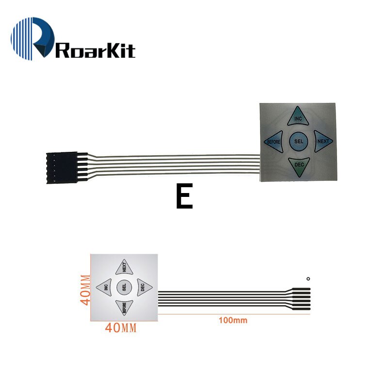 1*2 3 4 5 tastknapper membranbryter 3*4 4 x 5 matrix array tastatur 1 x 6 tastatur med led kontrollpanel pad gjør-det-selv-sett for arduino