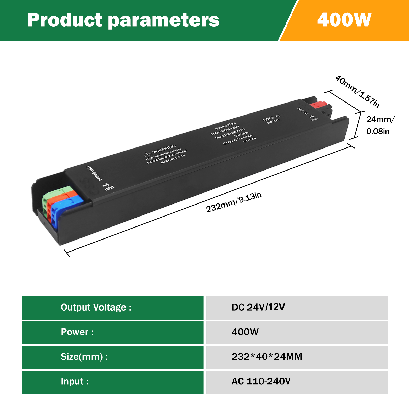 Trasformatori di illuminazione ultra sottili 110V 220V a 12V 24V 60W 100W 200W 300W 400W per autista adattatore di alimentazione per strisce portato CCTV: Viola / 12V