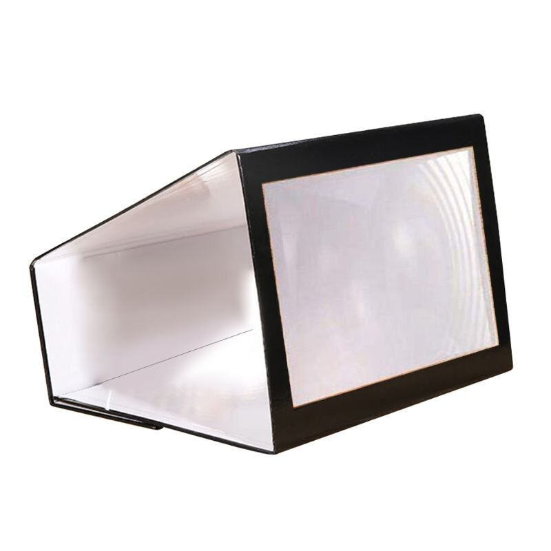 12pcs/set Mobile Phone Screen Amplifier Projection Lazy Smartphone Desktop Bracket Cellphone Screen Magnifier Holder: Black