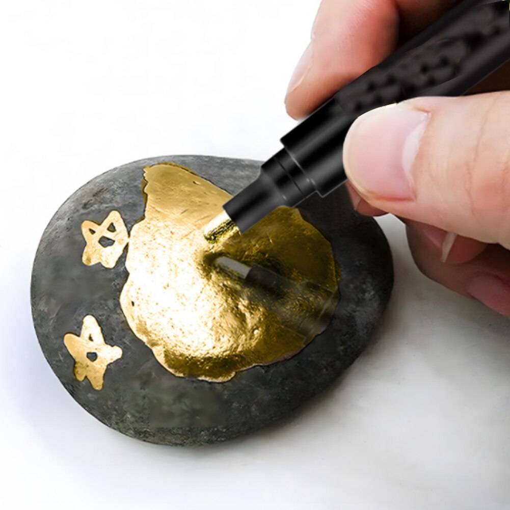 Spiegel Marker DIY Farbe Spiegel Chrom beenden metallisch Wasser UV Beständig Schüler Lieferungen Kunsthandwerk Reflektierende Farbe Stift: Gold / 0.7mm