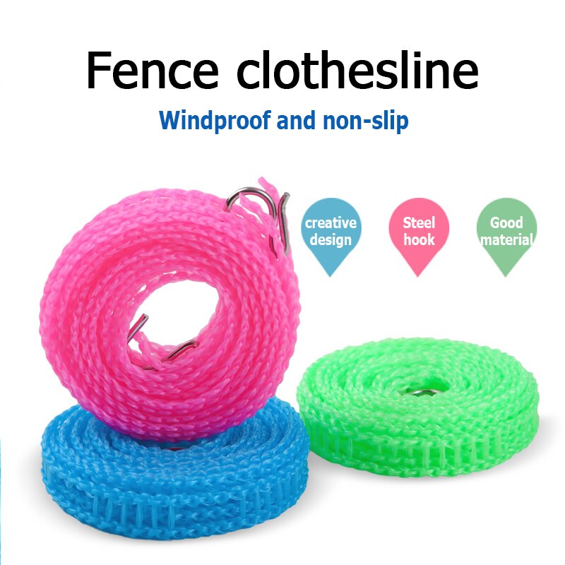 Draagbare waslijnen Winddicht Nylon Waslijn Touw Hek Type