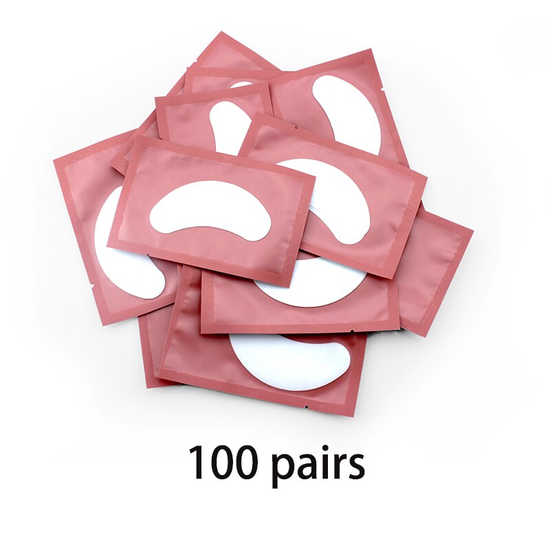 Autocollants d&#39;extension de cils, 50/100 paires, tampon sous les yeux, Patch de papier pour Extension de cils, Patch de Gel: 100 pairs Pink