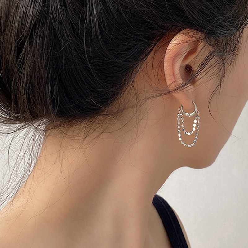 Peri'sBox Double Layers Beaded Gold Earrings Tassel Circle Geometric Earrings for Women Minimalist Small Hoop Earrings