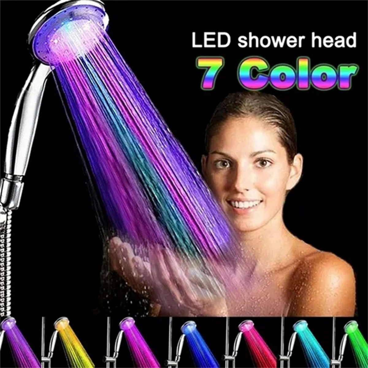 LED-Duschkopf in 7 Farben, automatisch farbwechselndes LED-Duschlicht, wassersparender Duschkopf, Badezimmerzubehör