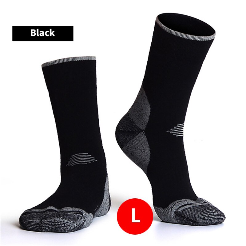 Men Women Sports Skiing Sock Thickened Sock Wool Outdoor Sport Running Mountaineering Hiking Socks Durable Cycling Socks: Black