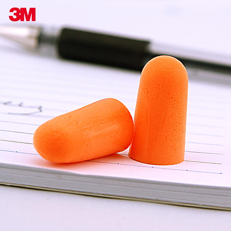 3M Earplugs Model 1100 2 Foam Earplugs Protection Noise Protection No Tear Dirt Resistant Flexible Work Study Rest Sleep1100