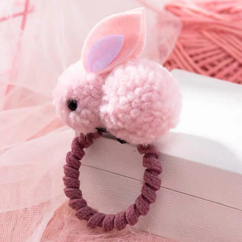 Korean Elastic Rubber Bunny Hair Clip Ball Rabbit Hair Ring Female Hair Tie Cute Hairpin Rope Children Hair Accessories: 8