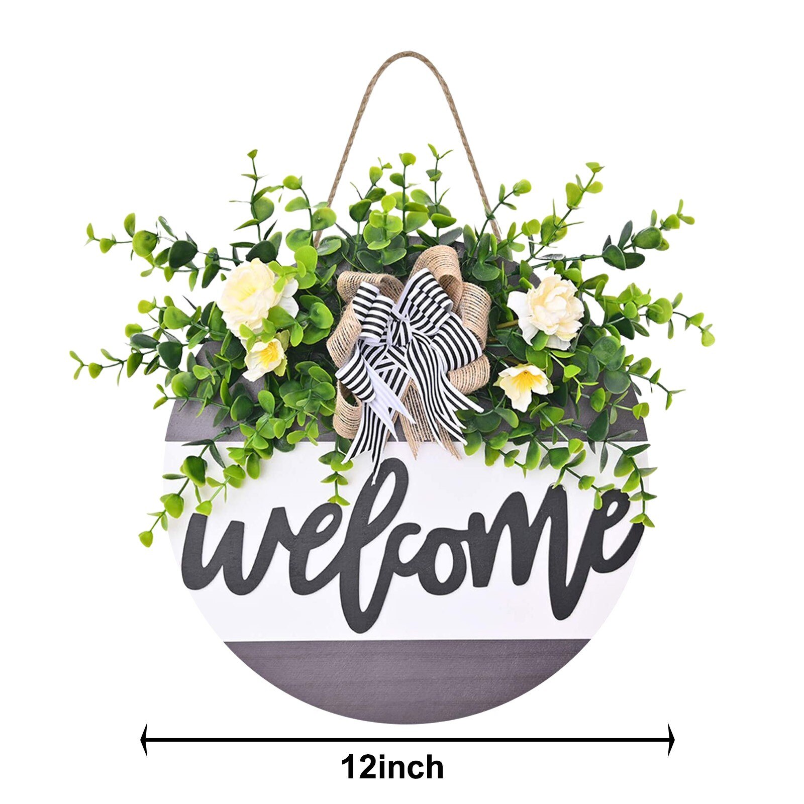 Tuin Welkom Teken Hout Bloem Krans Lente Bruiloft Opknoping Voordeur Teken Welkom Muur Teken Thuis Hanger Decoratie: Default Title