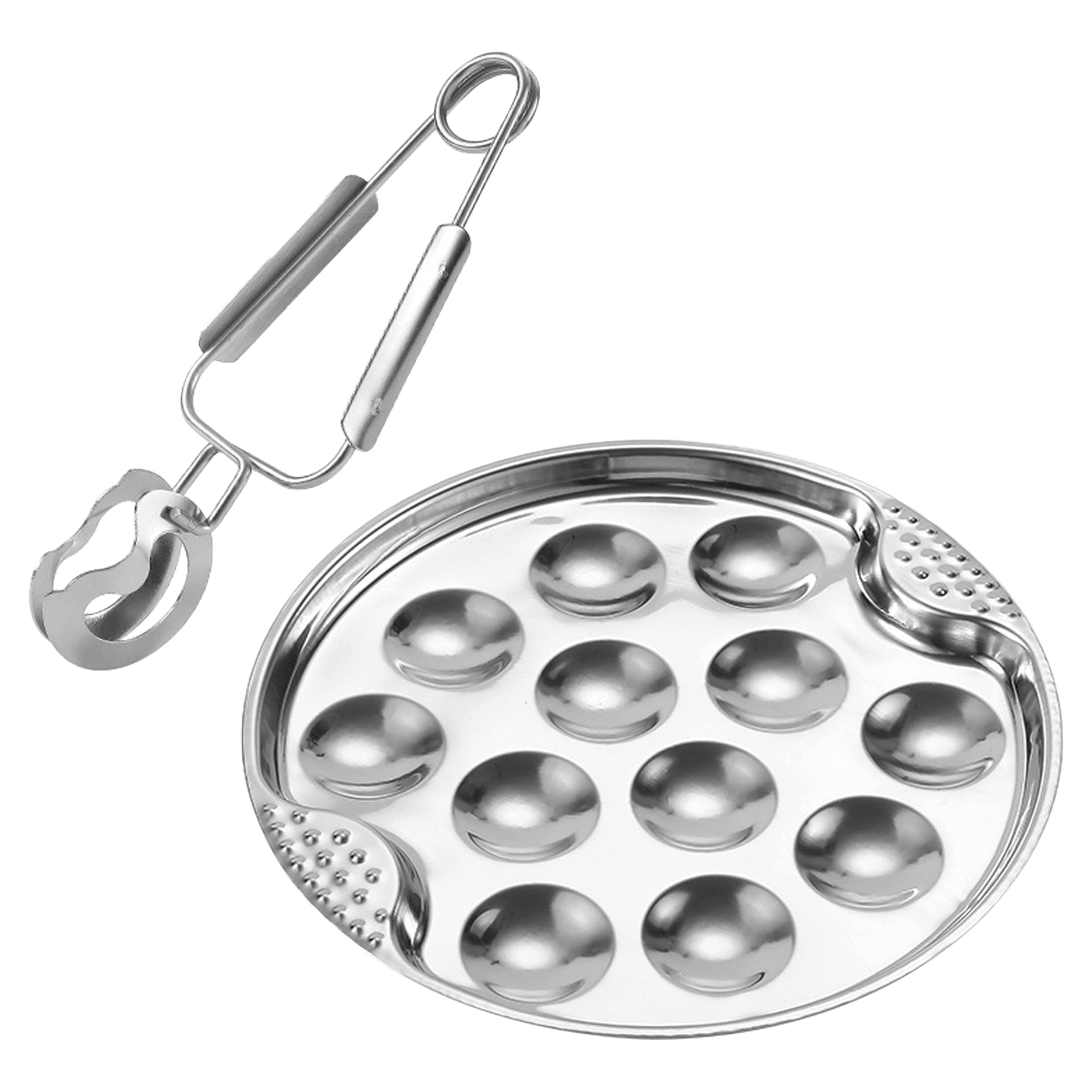 Escargot Plate Set Dining Baking Dish Tableware Snail Tong Kitchen Home Stainless Steel Cooking Tool 12 Holes Restaurant Holder