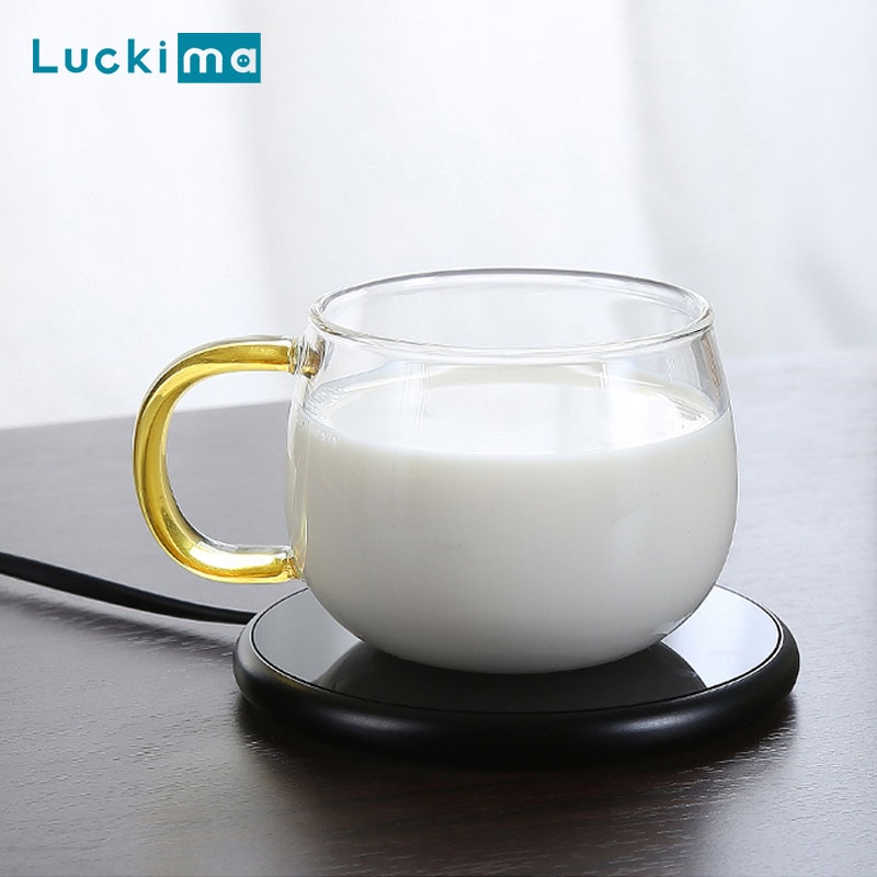 Kaffekrus kopvarmer til kontor hjemmebord bruger kakao te vand mælk elektrisk drikkevarmer med timer 2 temperaturindstillinger