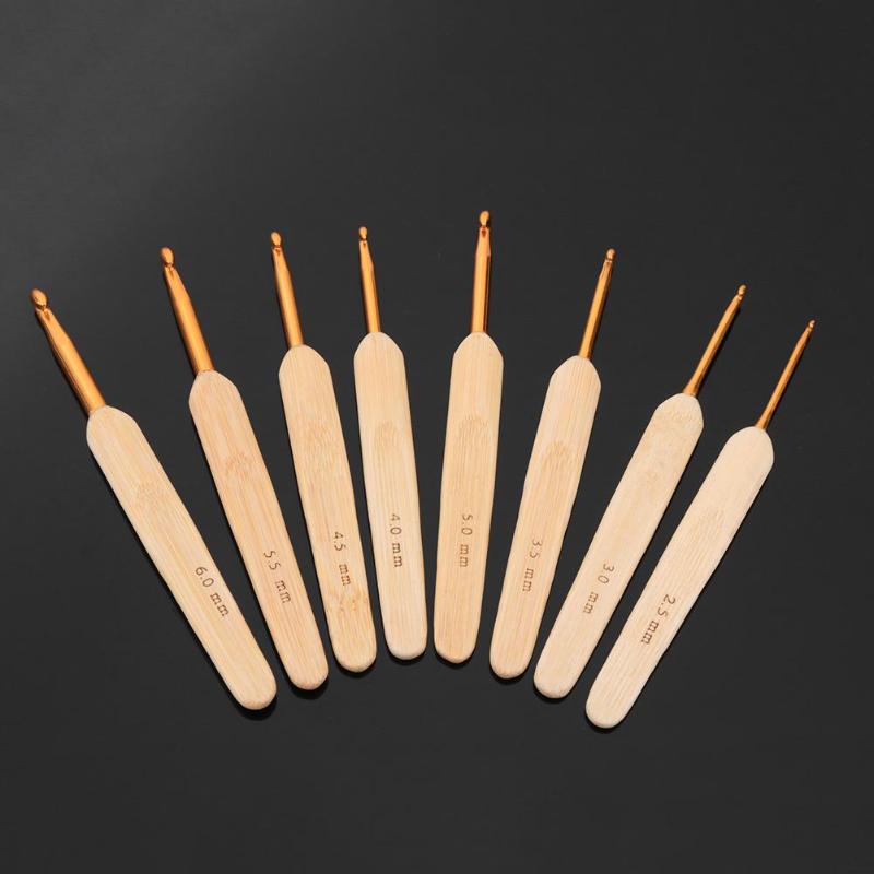 Conjunto de 8 unidades, gancho de ganchillo para manualidades de plástico de 2,5-6mm, manualidad de bordado con aguja para costura, Kit de manualidades, herramienta de telar, agujas de tejer