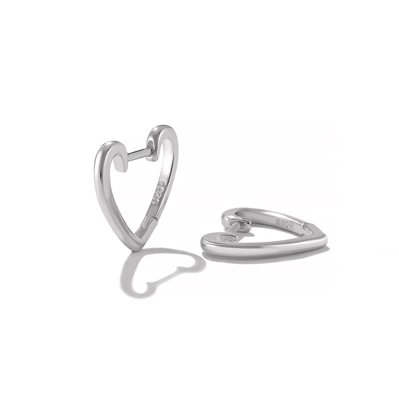 Inmaker 925 Sterling Zilveren Oorringen Ronde Oor Ringen Voor Vrouwen Lover Hart Bruid Oorbellen Huwelijkscadeau Fijne Sieraden: 8
