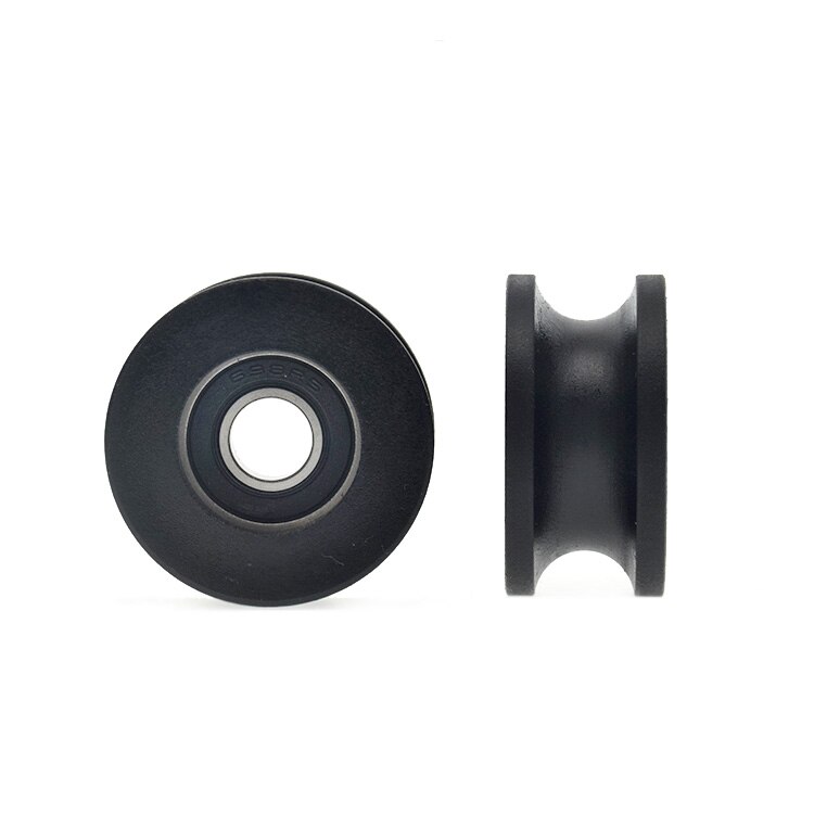 Roue en nylon avec rainure en U R5, 4 pièces, pour marcher sur piste de 10mm, poulie revêtue de plastique, roulement 698, 8*32*16
