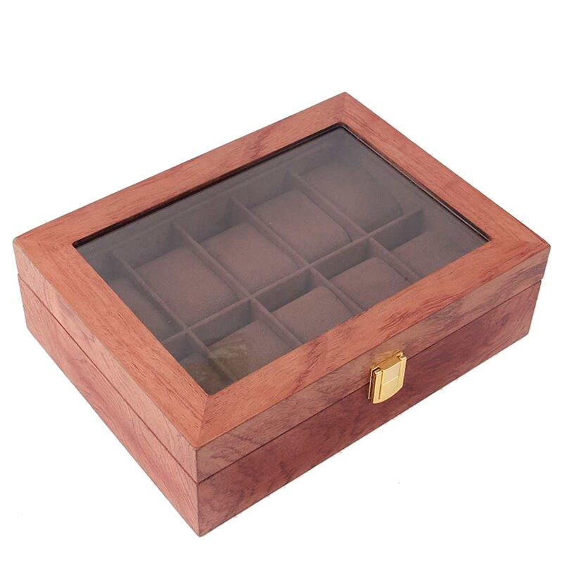 Retro Wooden Watch Display Case Durable Packaging Holder Jewelry Collection Storage Watch Organizer Box Casket: A4