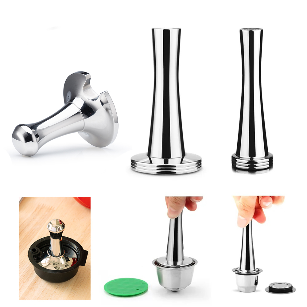 Cápsulas de café de acero inoxidable 304, tamper de café en polvo, martillo de presión para filtros portátiles Dolce Gusto Vertuo Nespresso Tassimo