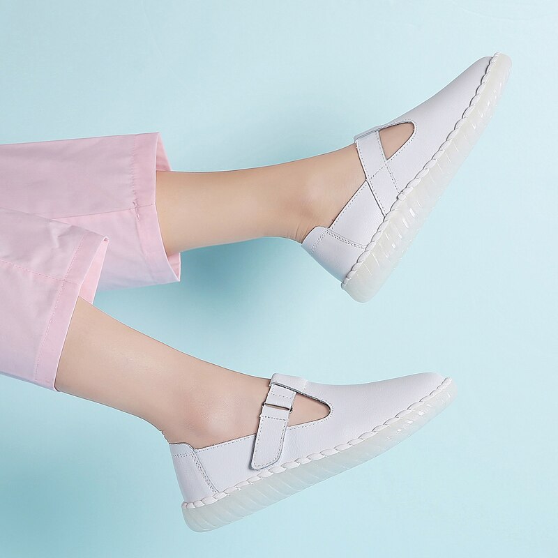 kilobili Spring Summer Shoes women loafers ballet flats oxford shoes for women Leather Slip on Boat Shoes White Sneakers