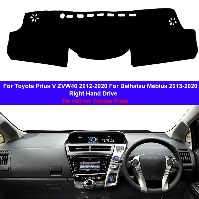 Car Dashboard Cover For Toyota Prius V ZVW40 For Mebius - Center Console Protector Carpet Dashmat