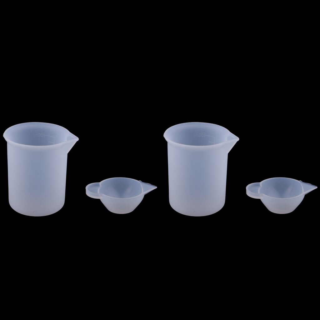Prettyia4Silicone Measuring Mixing Cup for Liquid Epoxy Resin Jewelry Making