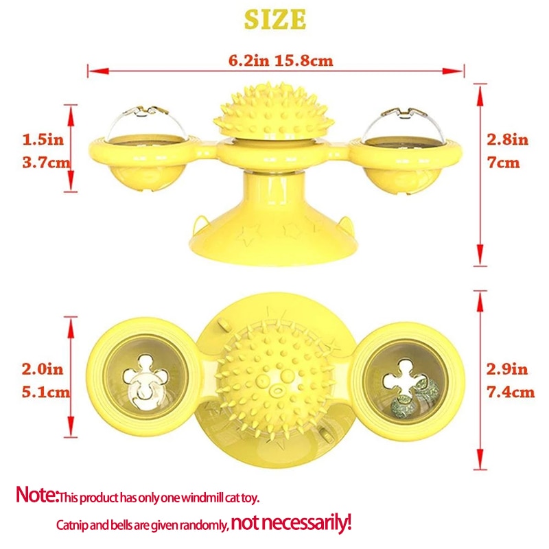 Windmill Cat Toy Interactive Pet Toys for Cats Puzzle Cat Game Toy With Whirligig Turntable for Kitten Brush Teeth Pet Supplies