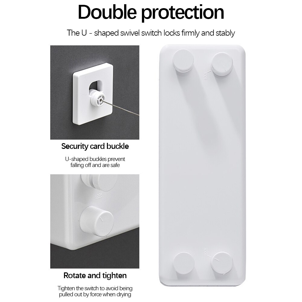 Clothes Line Stainless Steel Balcony Wire Rope No-hole Indoor Clothes Quilt Dry Hanger Invisible Telescopic Clothes Hanger