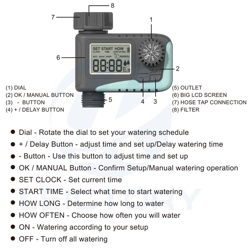 Waterproof Mini Drip Irrigation Timer Garden Water Timer Digital Irrigation System