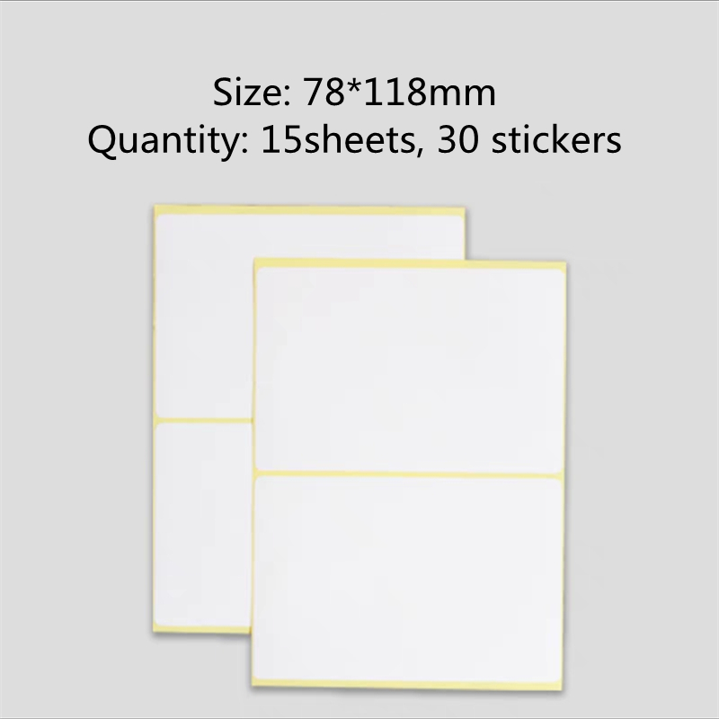 15Sheets Paper Self Adhesive Sticky White Label Name Stickers Blank Note Label Bar DIY Stationery Sticker Various Sizes Optional: ROYAL BLUE